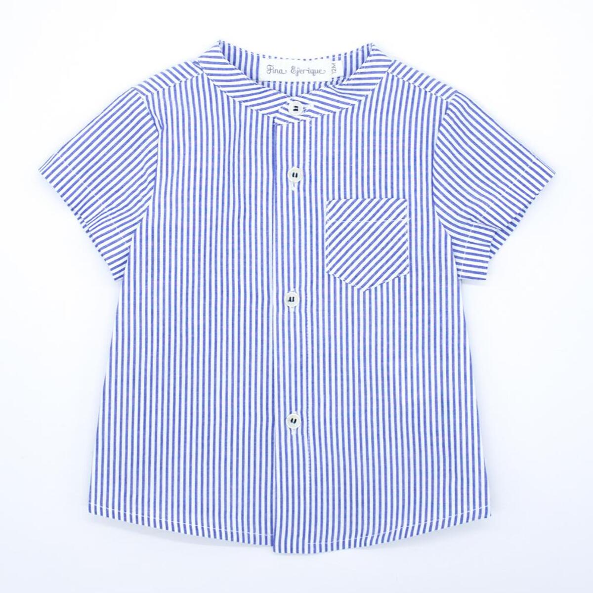 Camisa manga corta raya azul