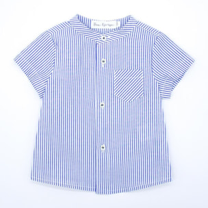 Camisa manga corta raya azul
