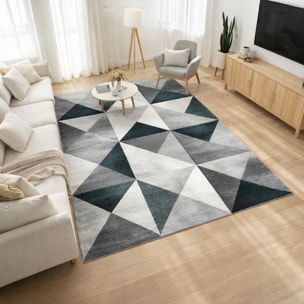 Tapis géométrique Viro couleurs gris