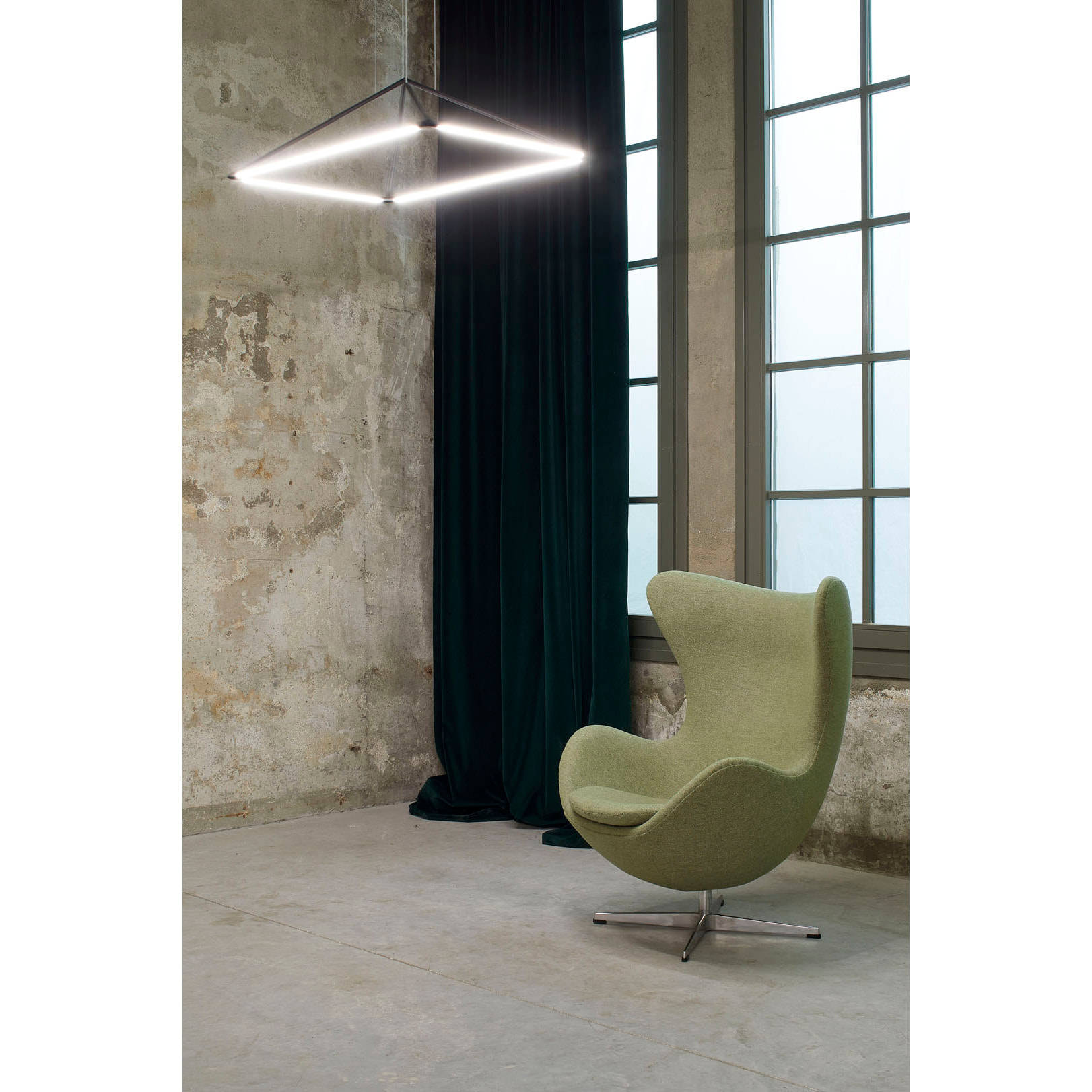 LEDS C4 Colgante Tubs 900mm LED 41 Blanco cálido - 3000K ON-OFF Negro 1791lm