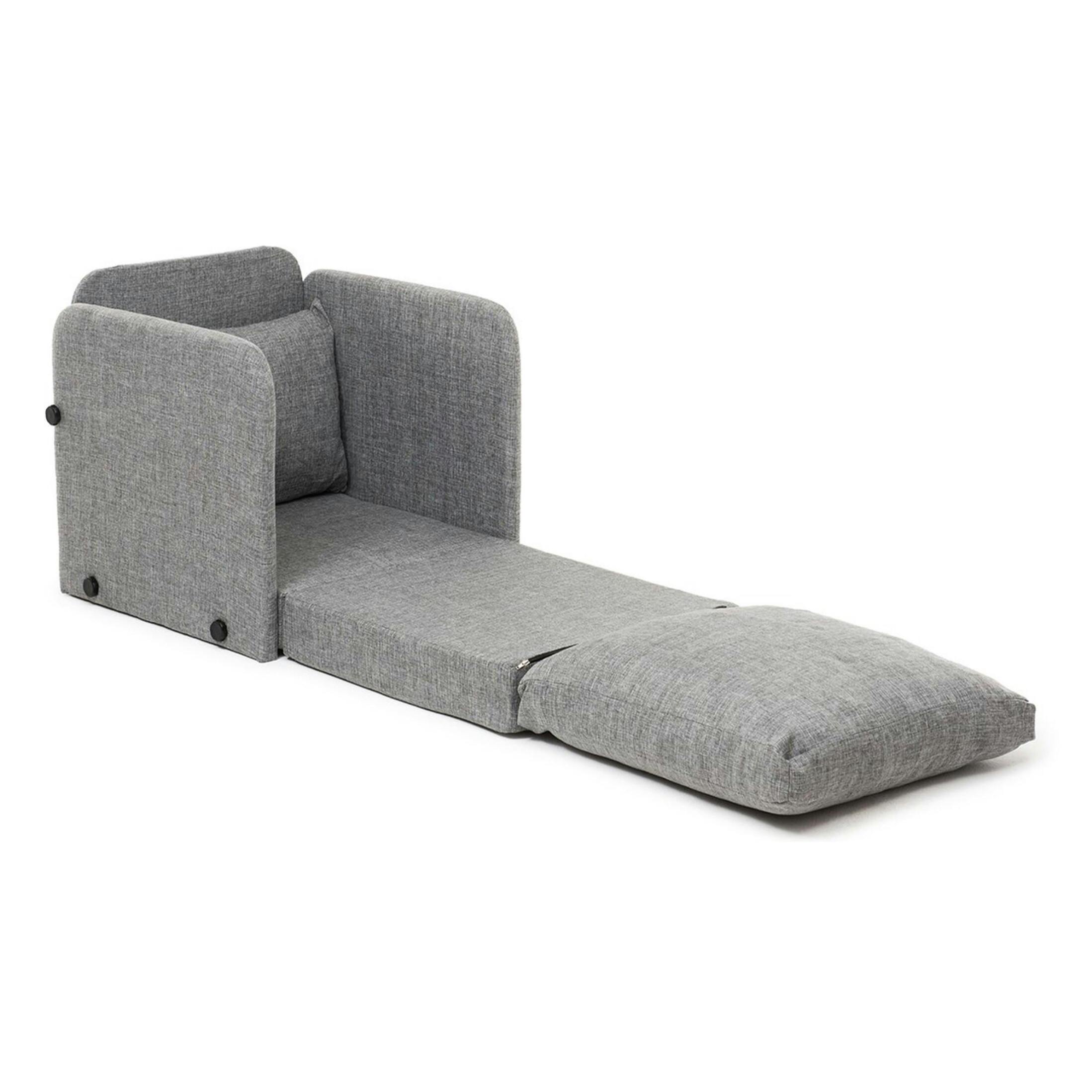 Fauteuil convertible gris lin 1 place couchage 200 cm ORURO