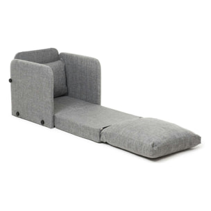 Fauteuil convertible gris lin 1 place couchage 200 cm ORURO