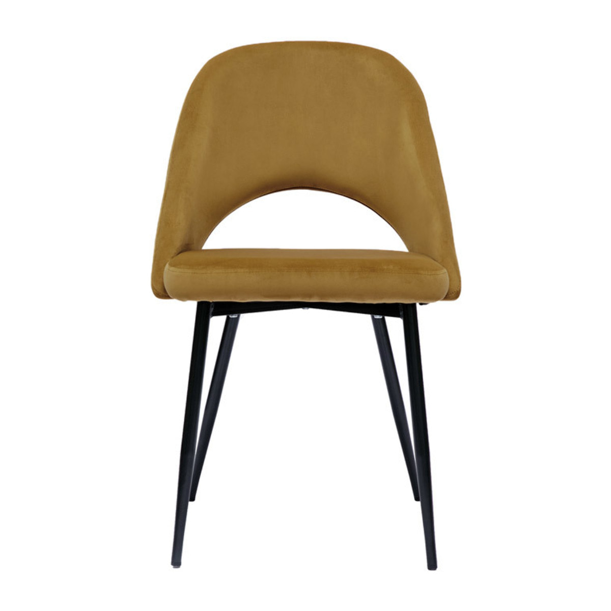 Chaises vintage en tissu velours bronze et métal noir (lot de 2) COSETTE