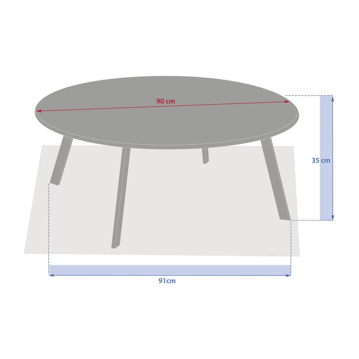 Table d'appoint de jardin Saona D90cm gris graphite