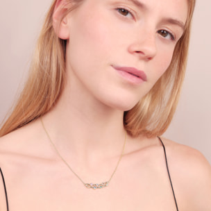 Collana Girocollo con Elemento Martellato e Cubic Zirconia Colorate