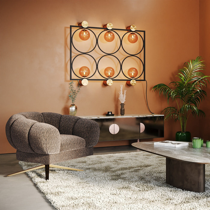 Fauteuil pivotant Janno marron Kare Design