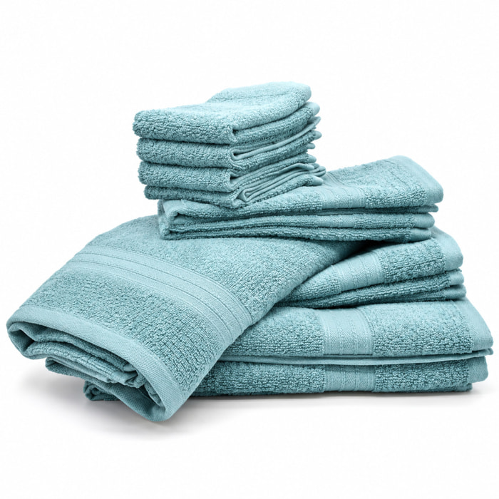 BASSETTI Set 5 Asciugamani in 100% Cotone