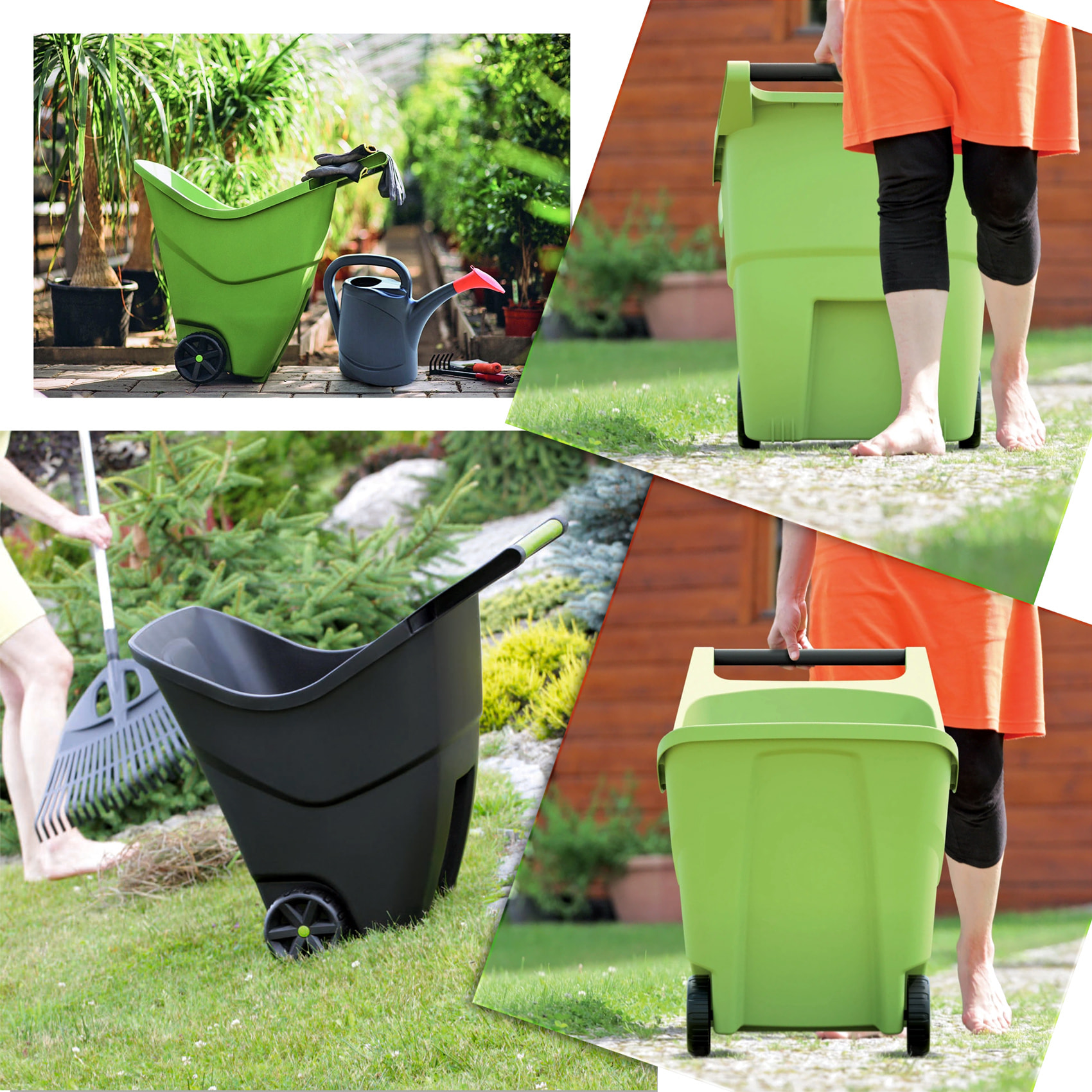 Carro de jardin Prosperplast "Load & Go" 85 L en color negro