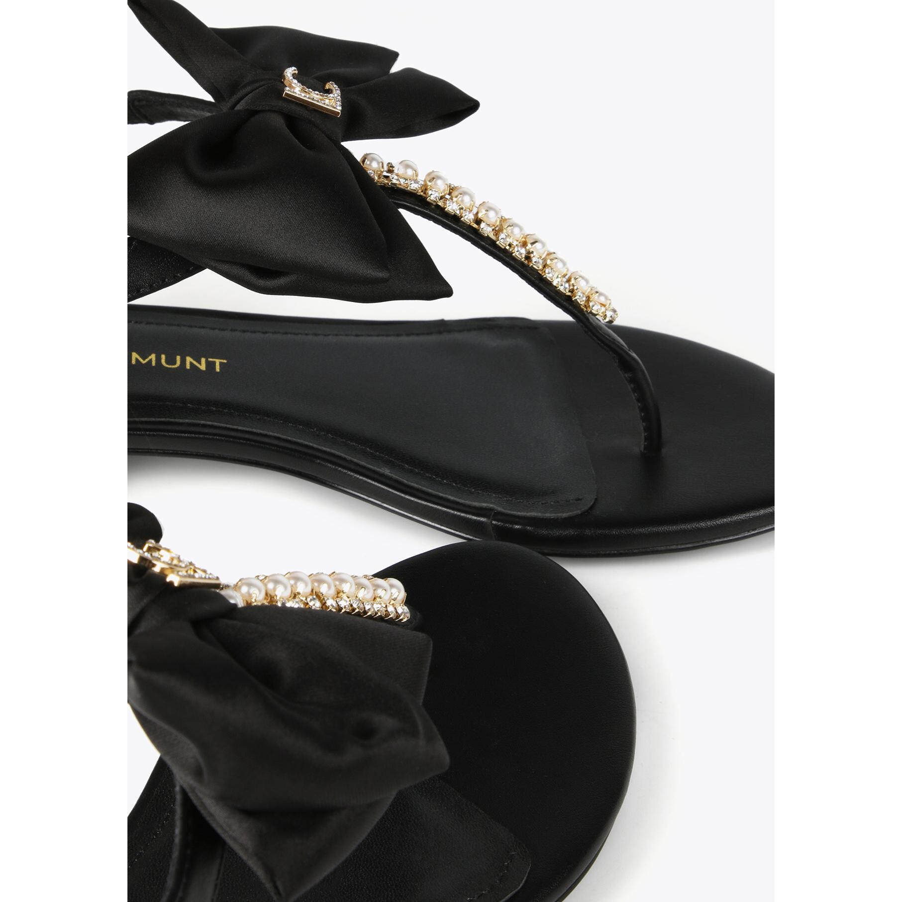 Sandali con fiocco e strass