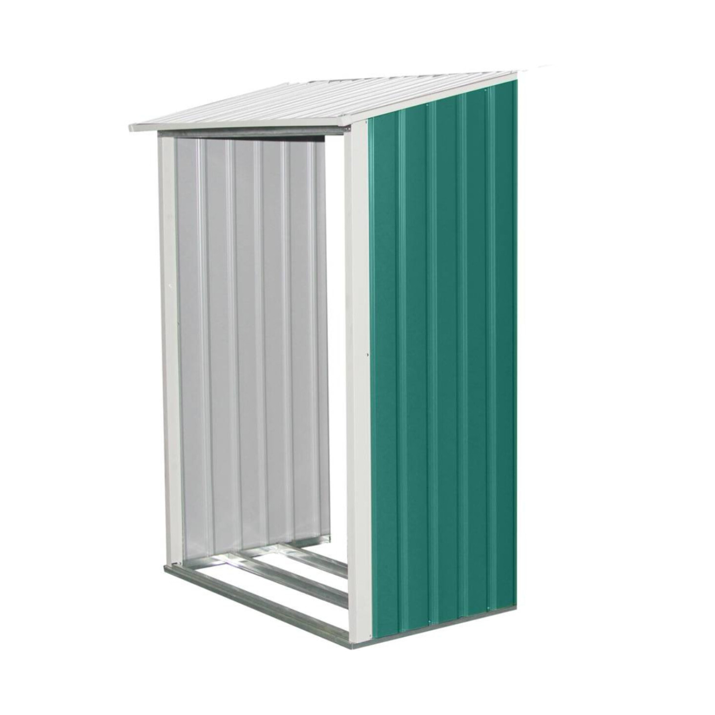 Abri de jardin métal "Rosas" 2,71 m² avec abri bûche - Vert
