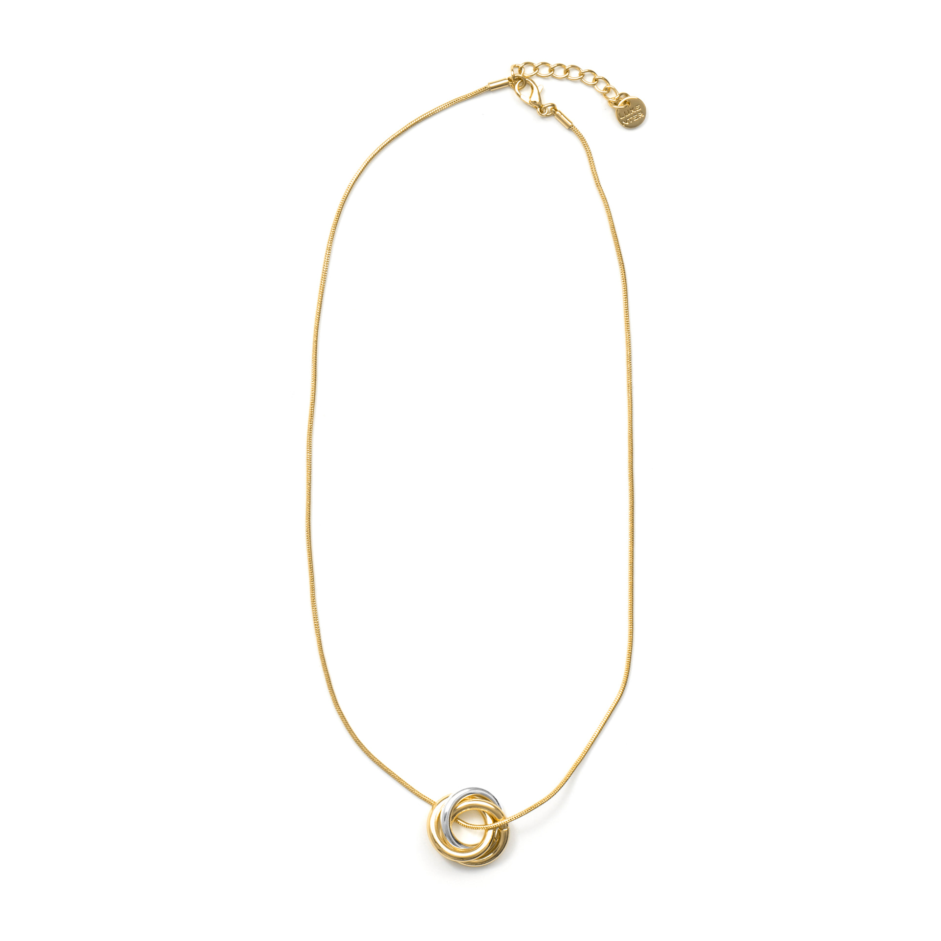 Collar Uhuil acabado plata y oro amarillo 18k