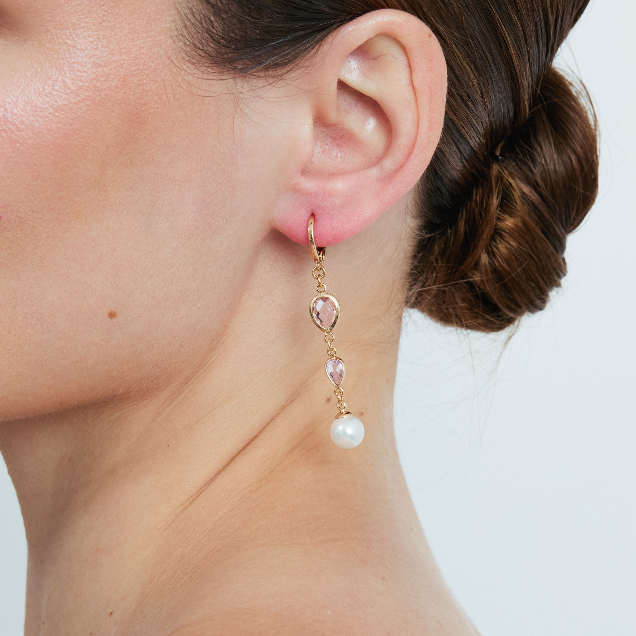 Pendientes Cainhtsi acabado oro rosa 18k