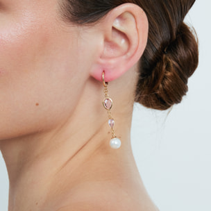 Pendientes Cainhtsi acabado oro rosa 18k