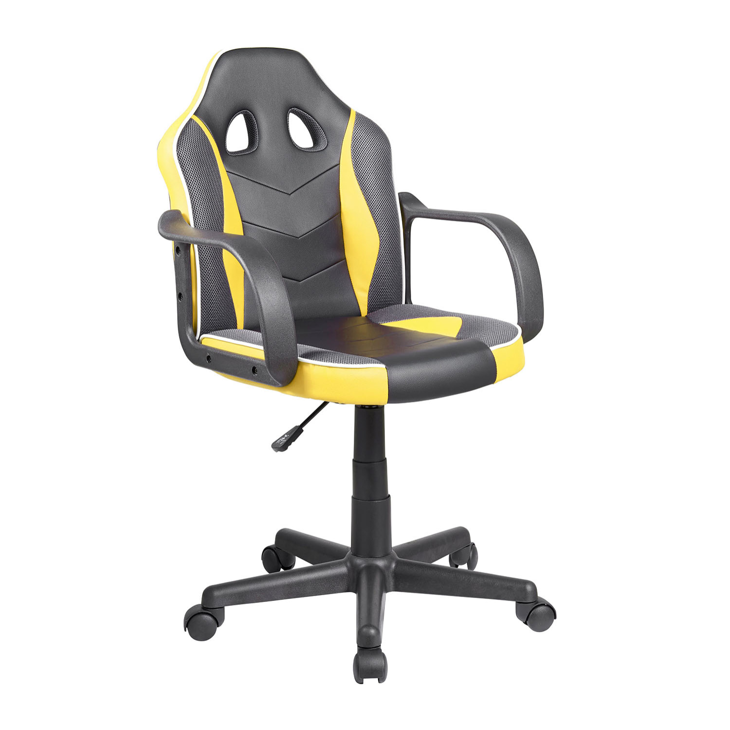 Assen - sedia gaming in pvc+pl e nylon nero e giallo