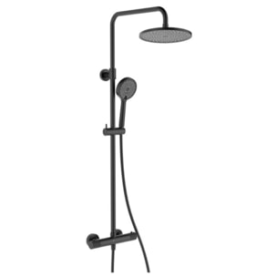Colonne de douche avec mitigeur thermostatique + Douche de tête 240 mm +  Douchette 2 jets, Noir (SATSSTKC)