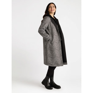 Fiorella Rubino - Cappotto in scuba con cappuccio - Nero