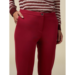 Oltre - Straight milano stitch trousers - Rojo