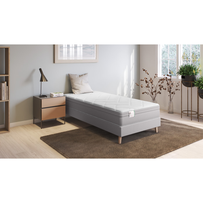 Ensemble L ADORABLE, matelas H23 ressorts ensachés, très ferme, sommier