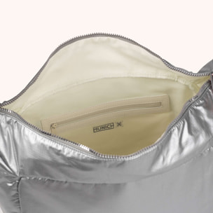 Bolso Hobo Minimalista en Poliamida Reciclada DEEP RECYCLED HOBO PLATA