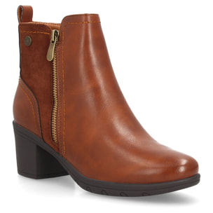 Botines elegantes con tacón ancho y cremallera
