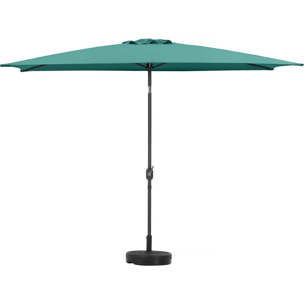 Parasol jardin "Sol 2" - Rectangle - 2 x 3 m - Vert + Dalles à lester incluses