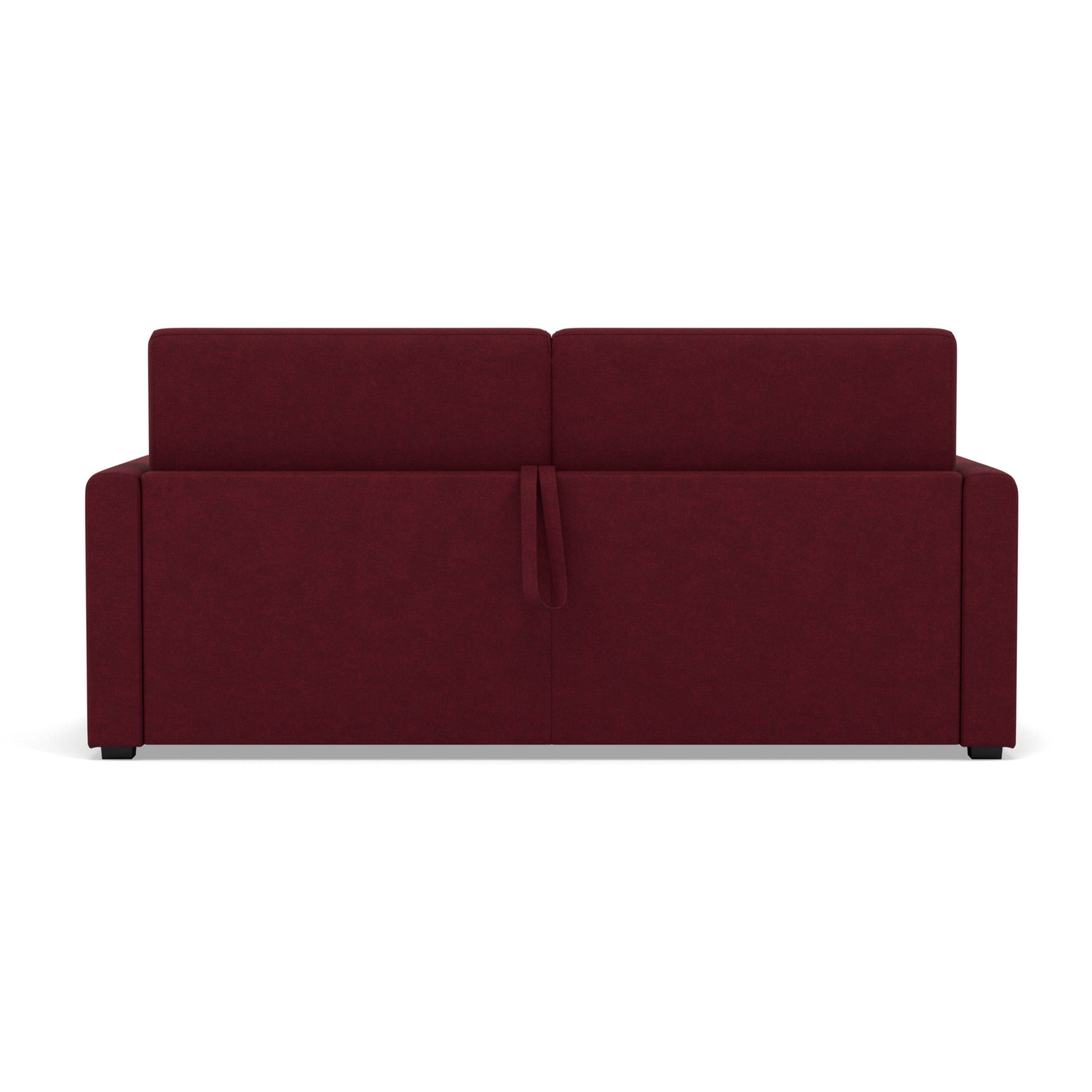 Julia - canapé 3 places convertible couchage quotidien matelas 14 cm en tissu - Prune