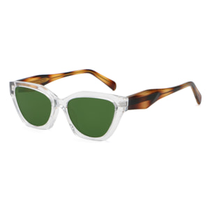 Gafas de sol OCEAN PETRA - Frente blanco transparente y patillas care / Verde