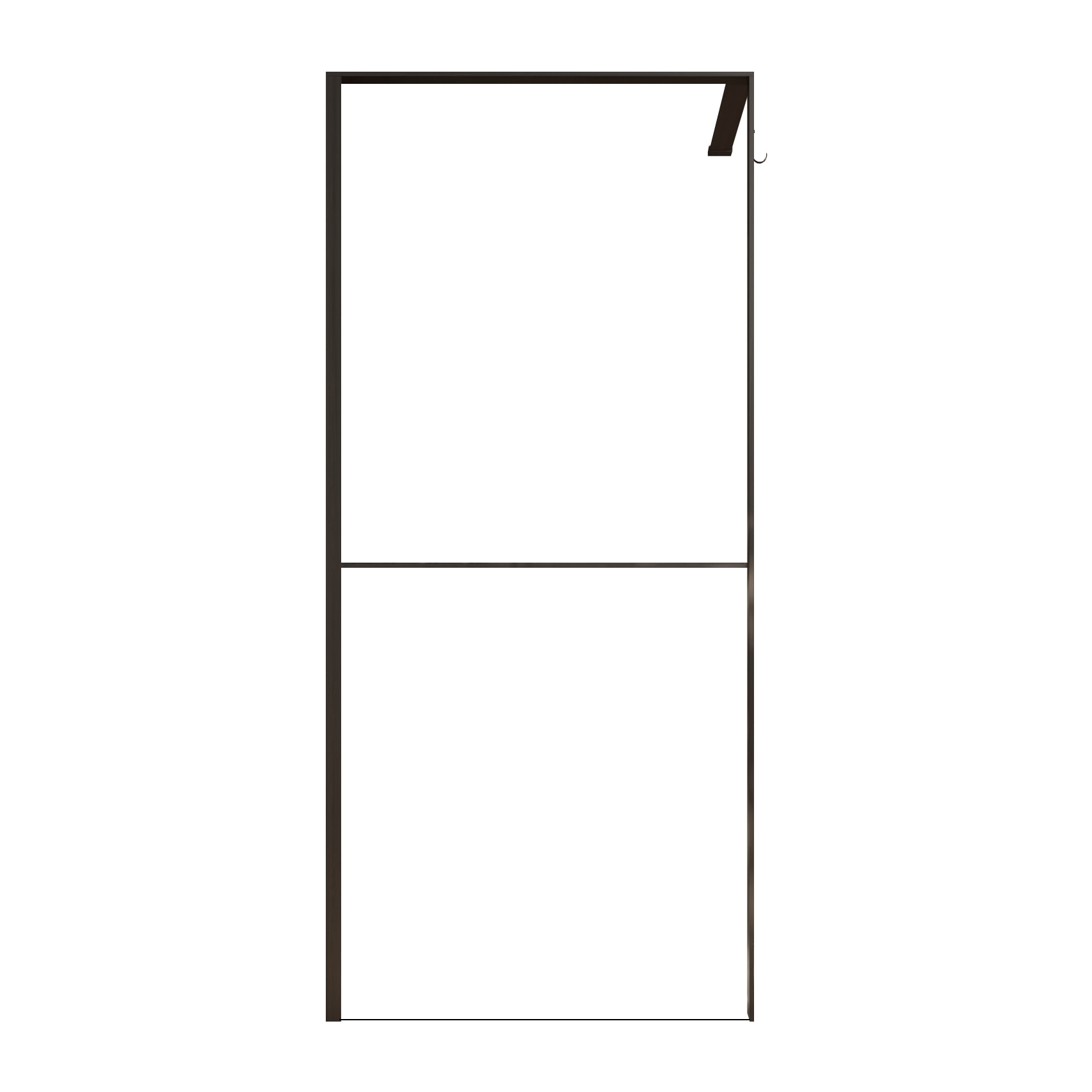 Paroi de douche 100x200cm - Cadre et étagère finition chêne foncé - Verre 8mm anticalcaire - ETHAN
