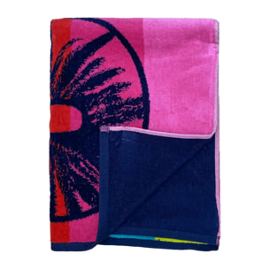 Serviette de plage éponge velours Jacquard - Kymata - 100x175cm - 470g/m²