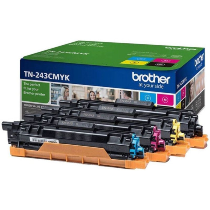 Toner BROTHER Pack TN243CMYK Cyan Magenta Jaune Noir