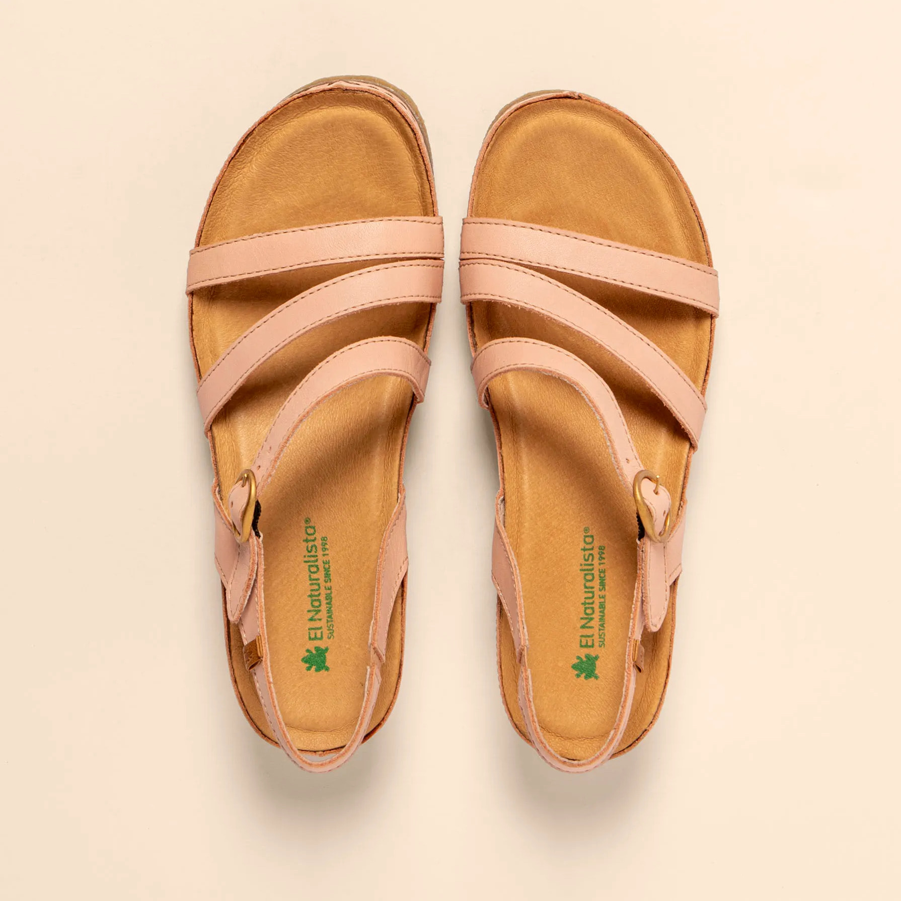 Sandalia de cuña N5855 SOFT NAPPA SALMON / PICUAL color Salmon