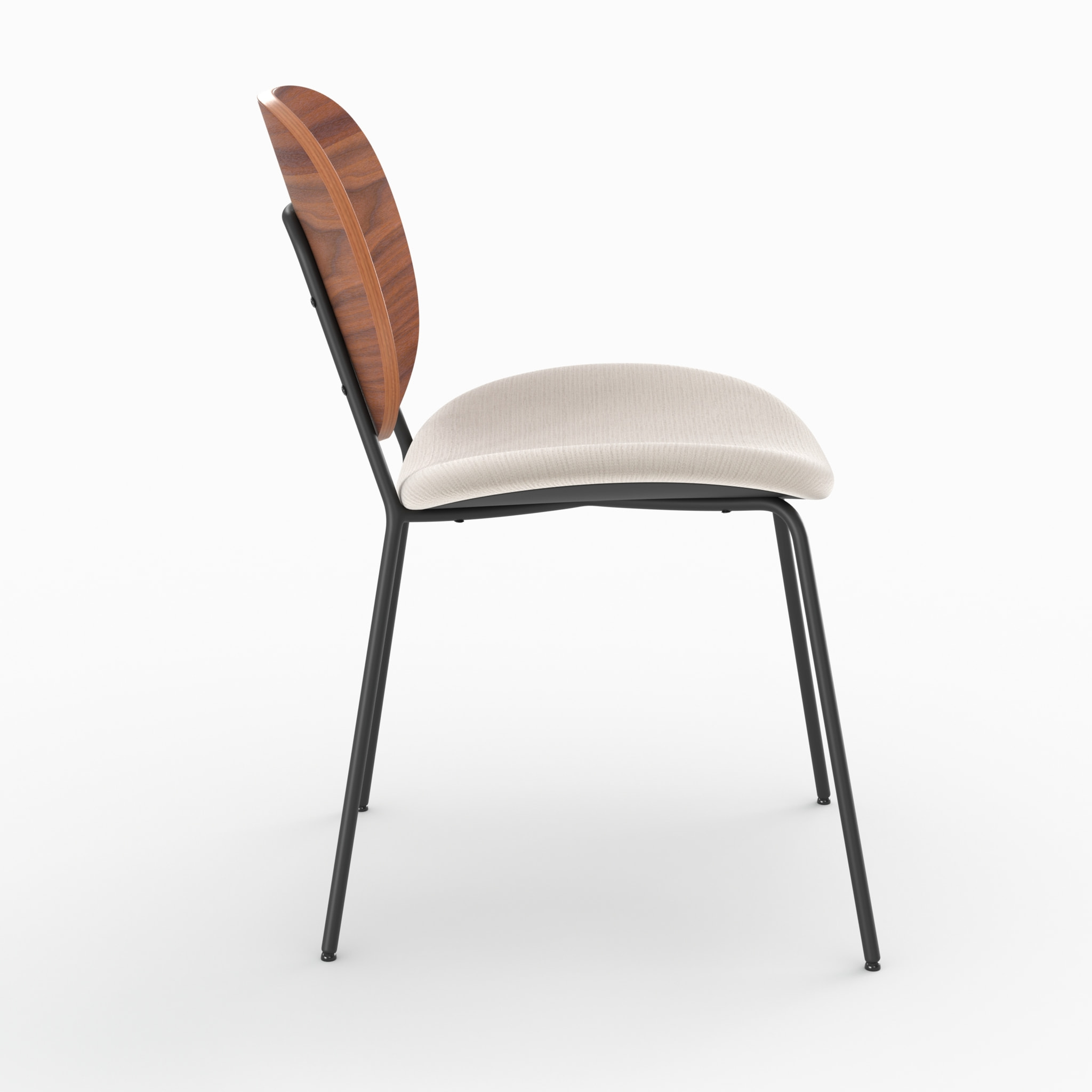 Lot de 2 chaises en tissu beige chiné et bois - Simone