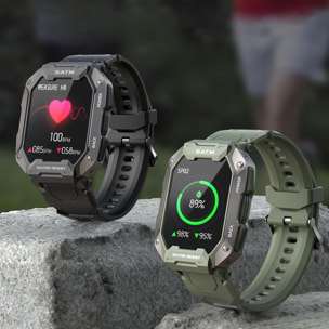 Smartwatch sommergibile C20, schermo da 1,7 pollici e 24 modalità sportive. Monitoraggio cardiaco e O2.