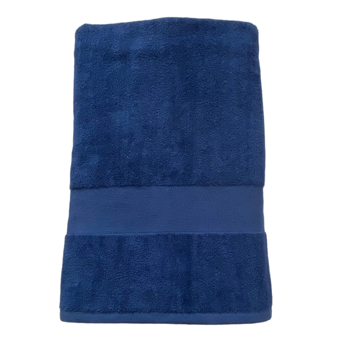 Serviette de bain éponge velours Classy Navy 90x180 500g/m²