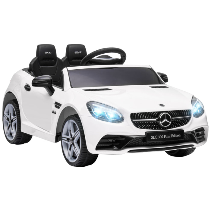 Voiture véhicule électrique enfant 6 V 5 Km/h max. télécommande effets sonores + lumineux Mercedes SLC 300 blanc