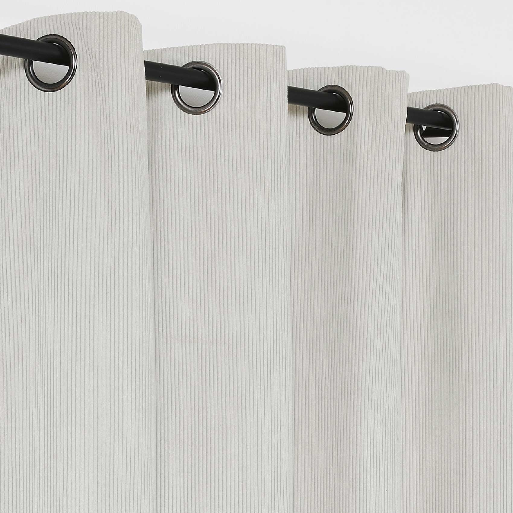 Rideau obscurcissant et isolant en velours côtelé - Blanc cassé