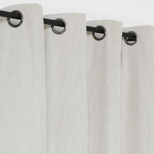 Rideau obscurcissant et isolant en velours côtelé - Blanc cassé