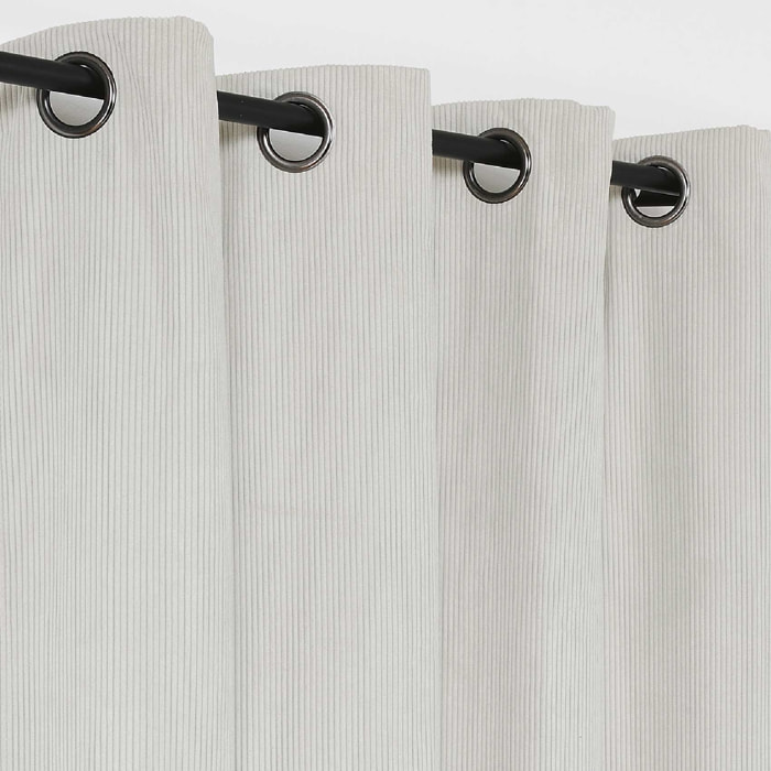 Rideau obscurcissant et isolant en velours côtelé - Blanc cassé