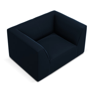 Fauteuil "Charles" en velours bleu foncé