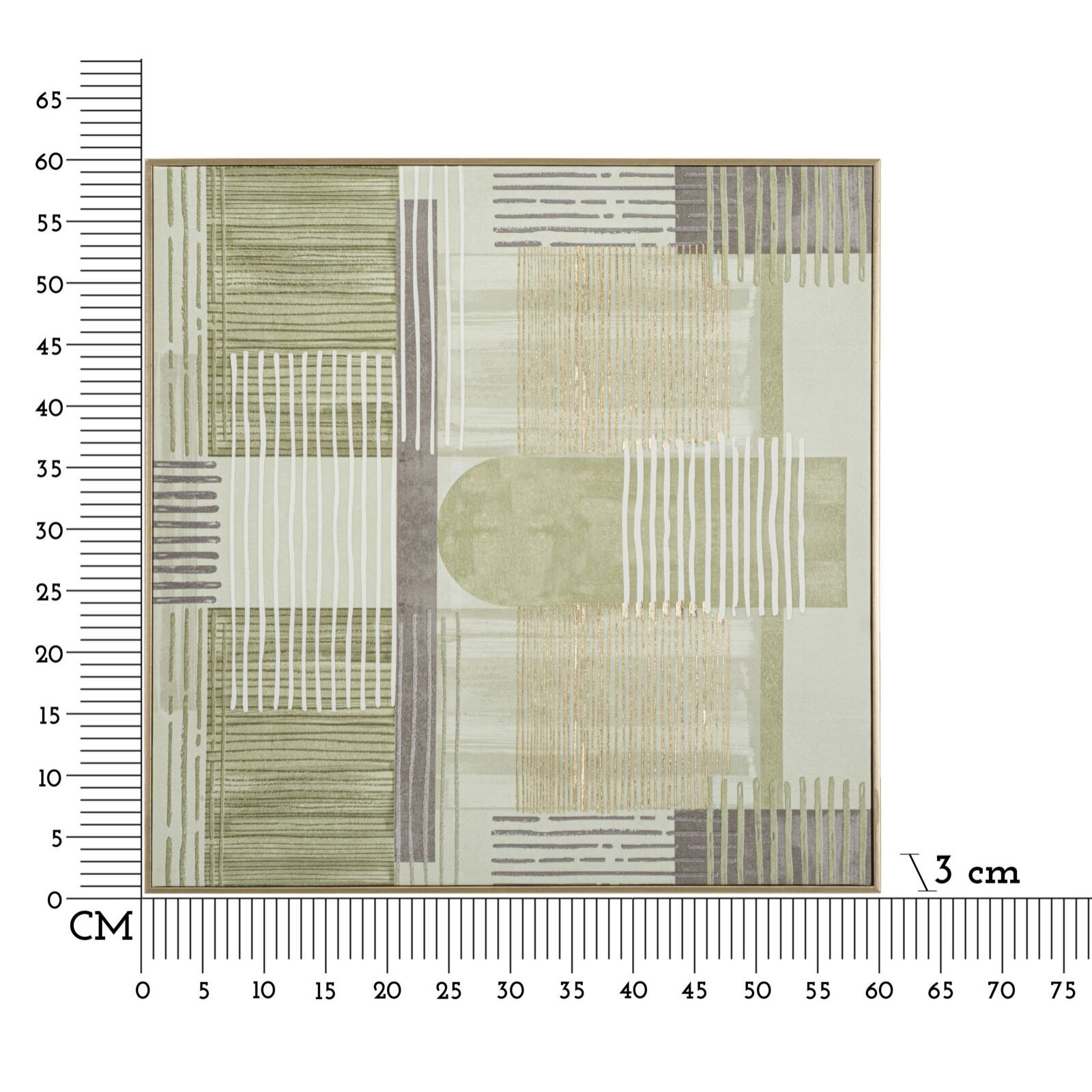 STAMPA DIPINTA SU TELA LIGNES C/CORNICE -A- CM 60X3X60