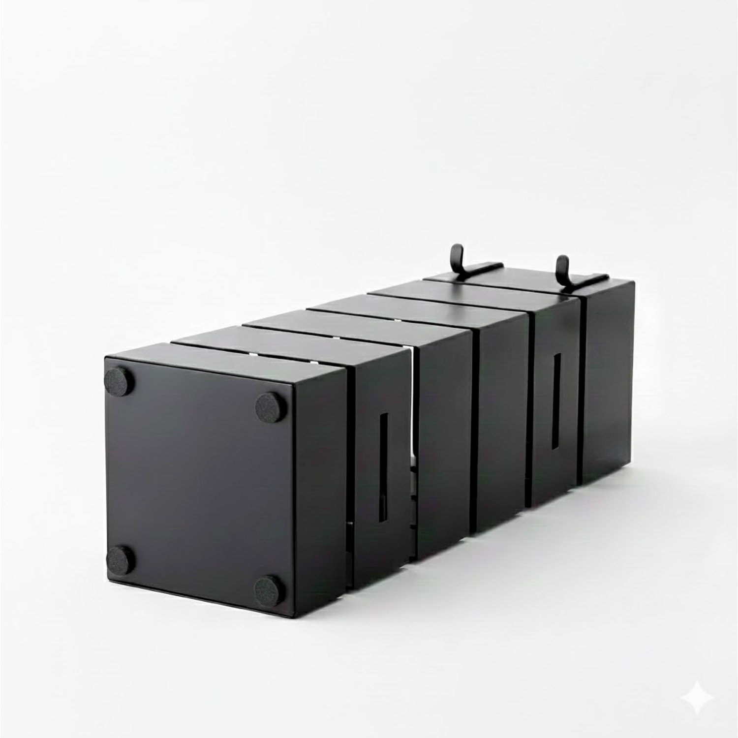 Portaombrelli In Acciaio Zincato Per Interno Esterno Con Vaschetta Scolapioggia 2 Ganci Removibili Base Antiscivolo 49 x 15.5 x 15.5 Cm Nero