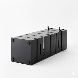 Portaombrelli In Acciaio Zincato Per Interno Esterno Con Vaschetta Scolapioggia 2 Ganci Removibili Base Antiscivolo 49 x 15.5 x 15.5 Cm Nero