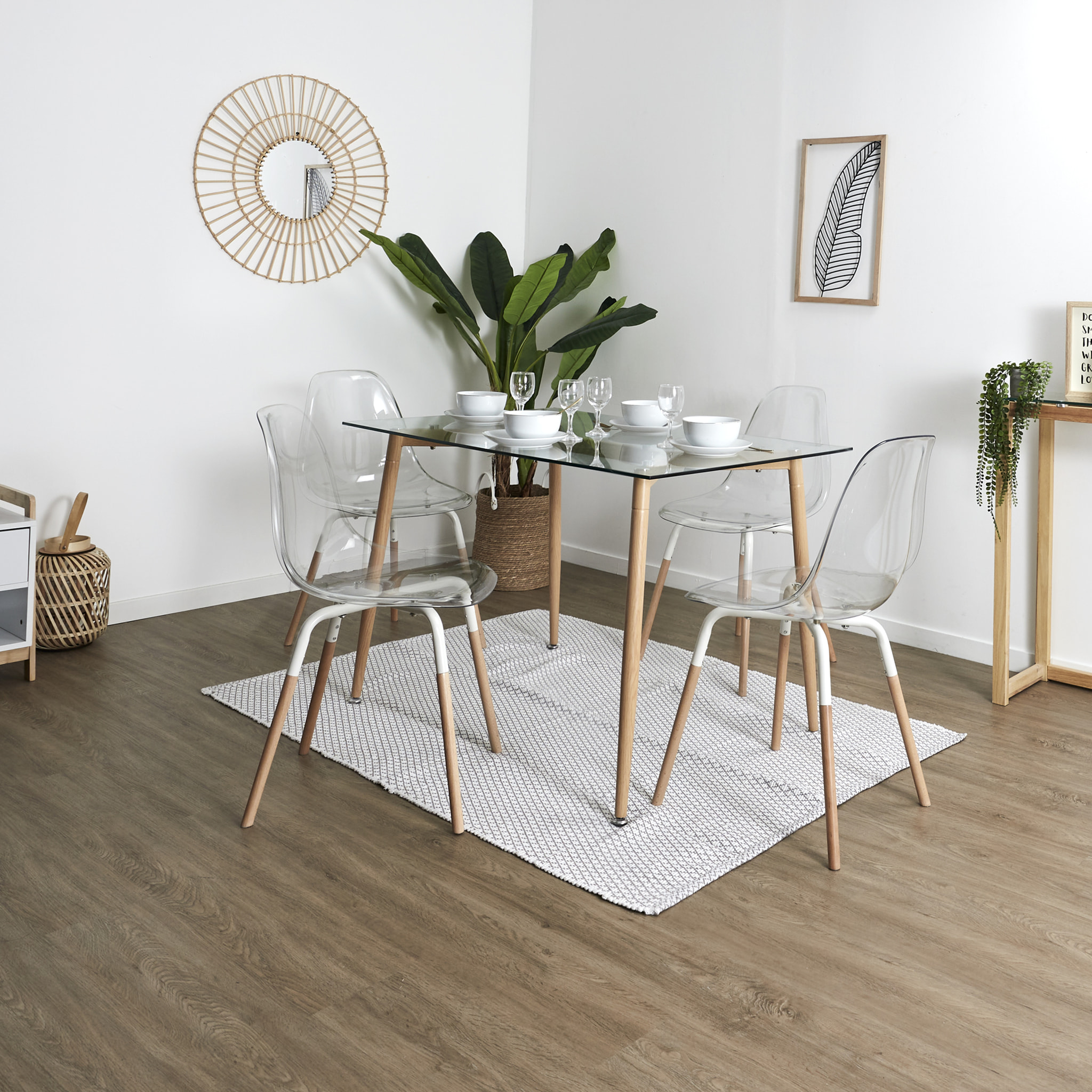 Chaise Scandinave Transparente Phenix - Lot De 4