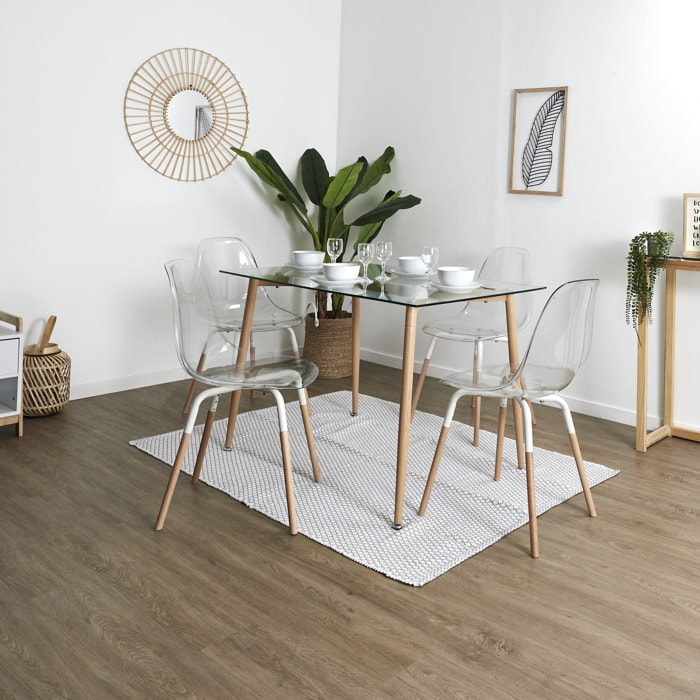 Chaise Scandinave Transparente Phenix - Lot De 4