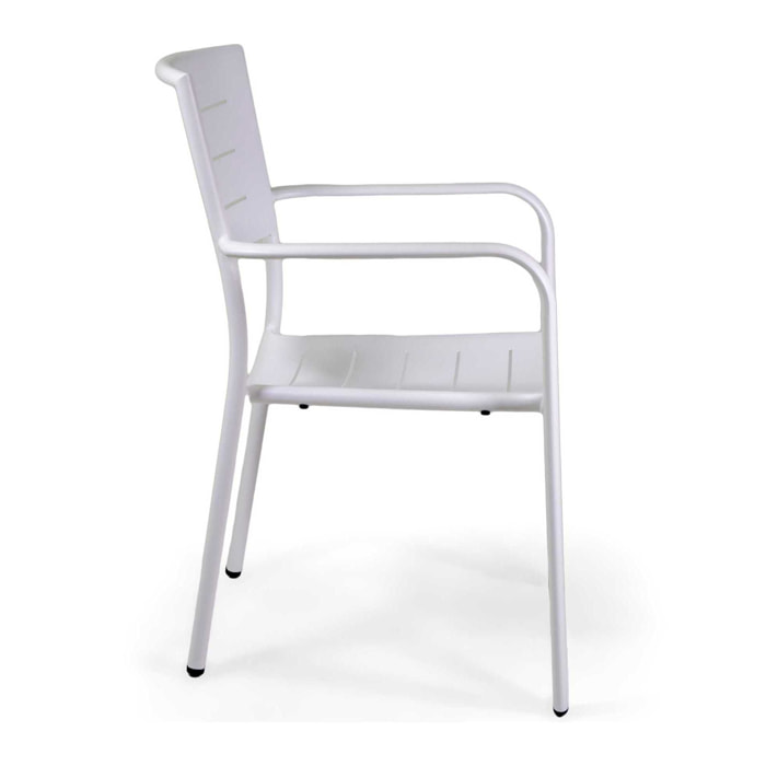 Poltrona Vacchetti Delta in alluminio bianco cm55,5x59,5h85