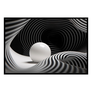 Affiche encadrée boule abstraite Affiche + cadre en métal - Noir