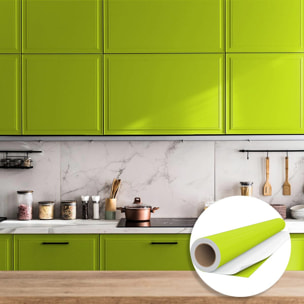 Rouleau adhésif décoratif Vinyle au Mètre - Vert pastel - Sticker Lavable Imperméable Mur Cuisine Meubles