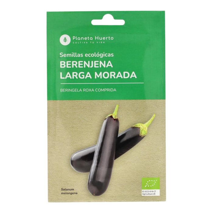 Semillas de Berenjena larga morada ecológicas Planeta Huerto