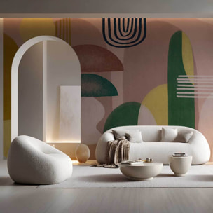 Papier peint panoramique Lava Lamp Rose & Menthe Intissé