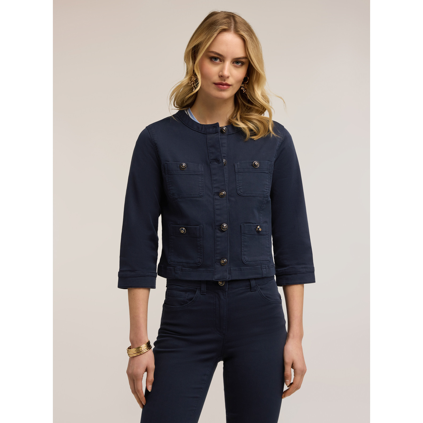 Motivi - Giacca in drill misto cotone - Blu